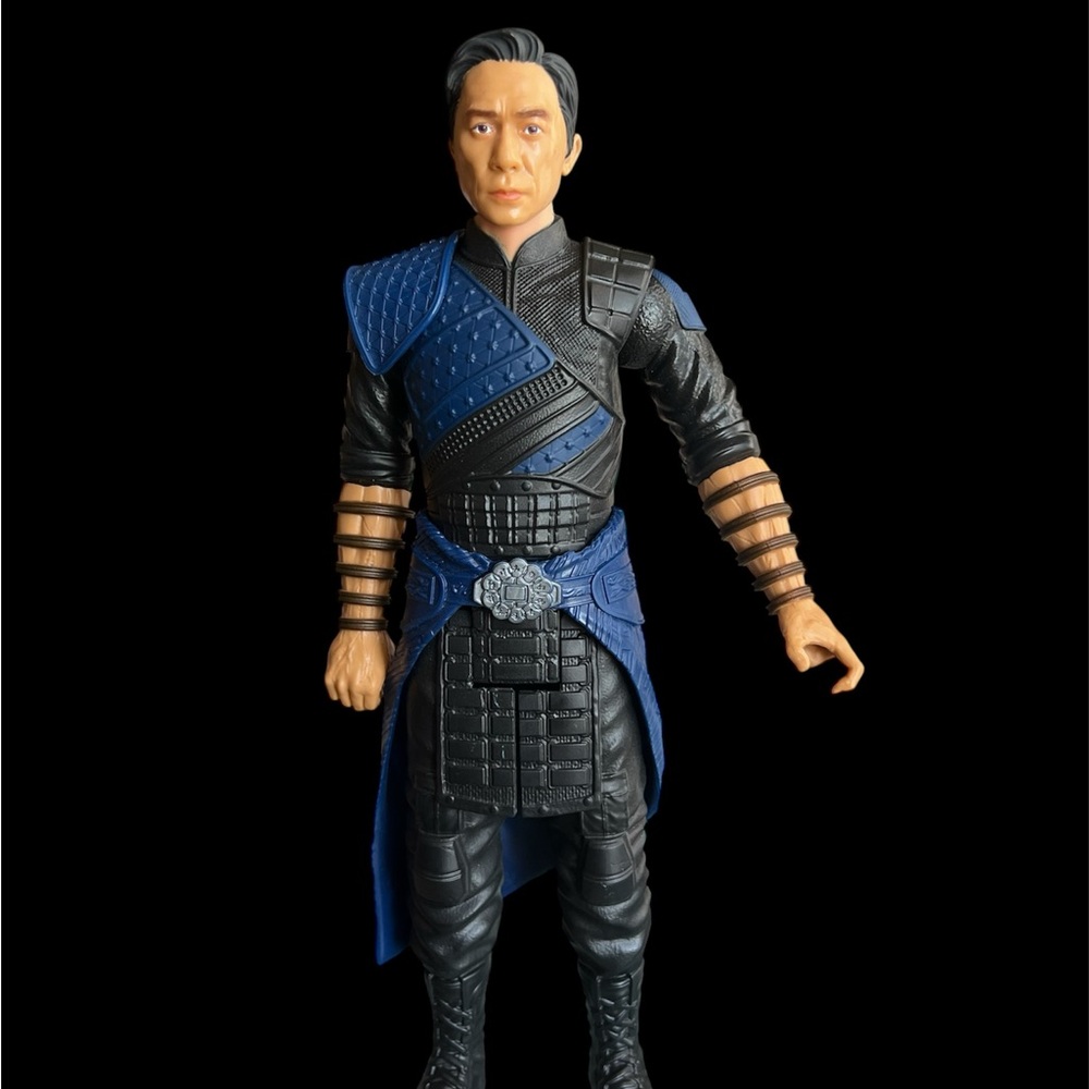 Action Figure with Blue and Black Armor